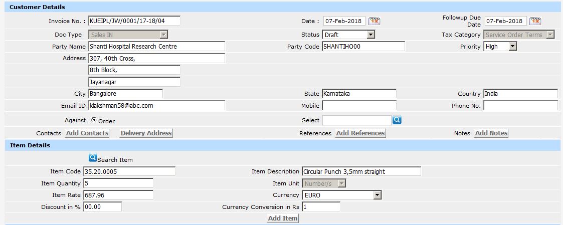 Invoice Entry 